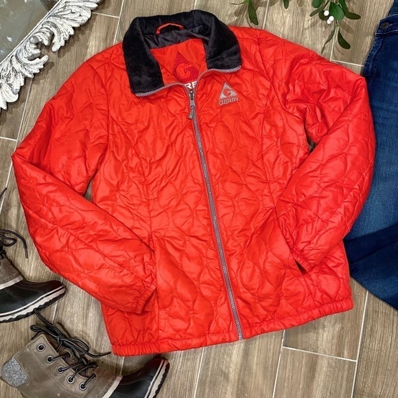 Gerry red quilted down coat full zip - Picture 1 of 6